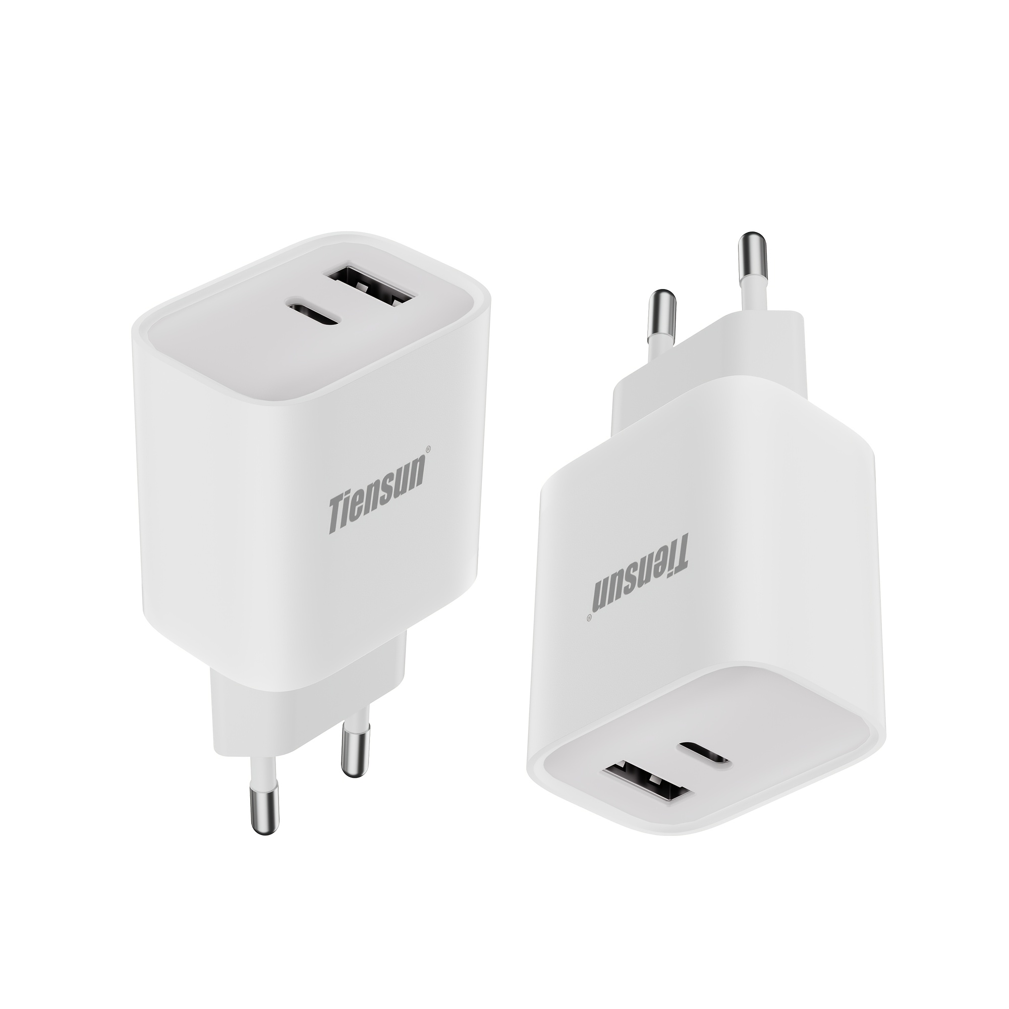 USB A And C Charger Block 2Pcs White