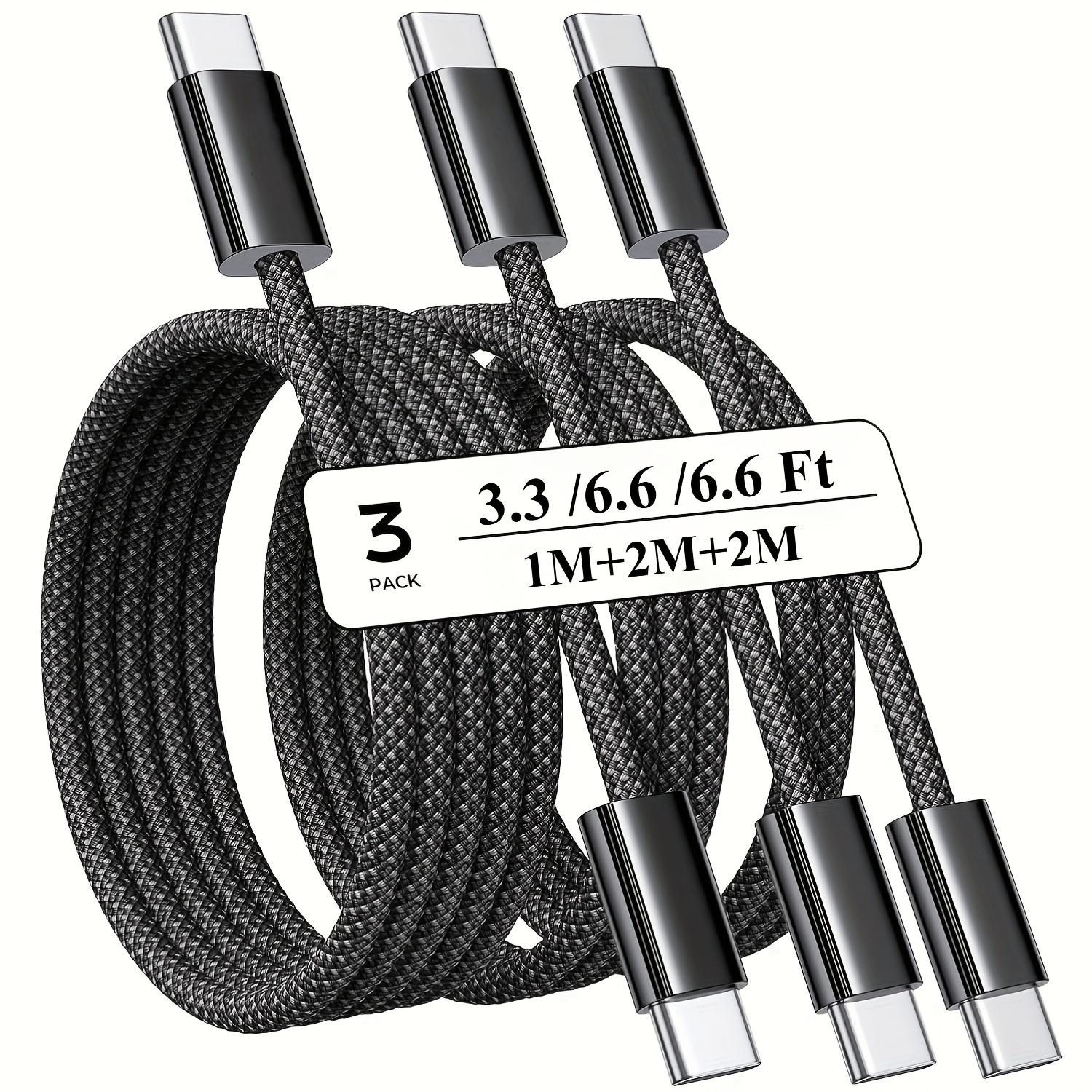 USB C Data Cable USB C Black 3pack-100582011720117cm