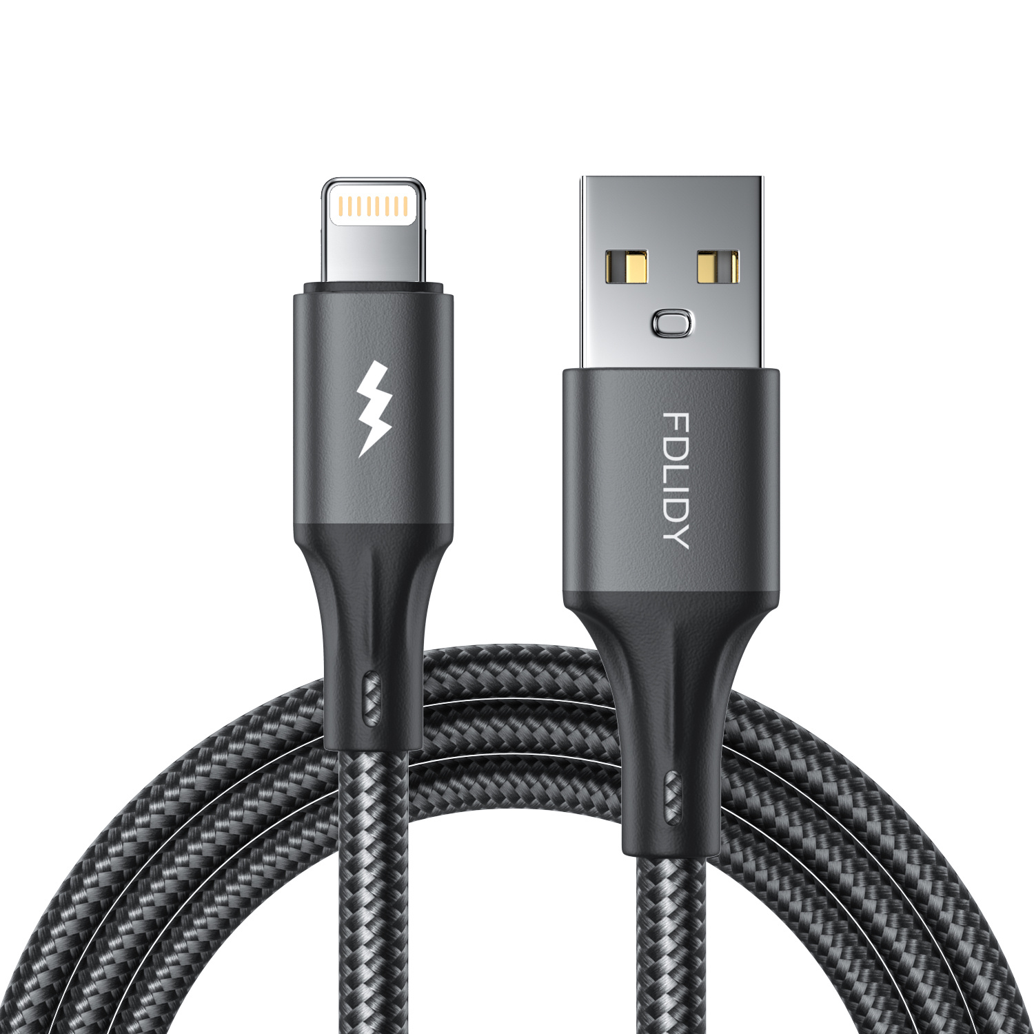 USB Fast Charging Cable for iPhone Black 2m66ft78inch